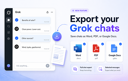 Chat Exporter for Grok — Export Grok chats preview